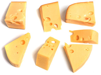 cheese on white background
