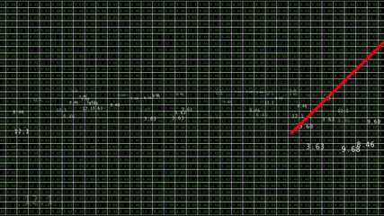 Quotes changing on real-time stock market ticker, computer generated animation.