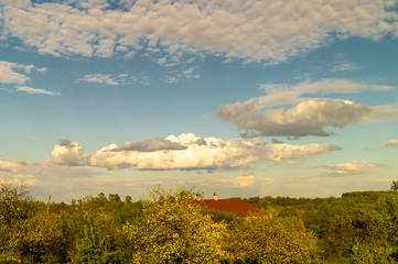 Obraz premium Landscape with beautiful cloud in rural terrain