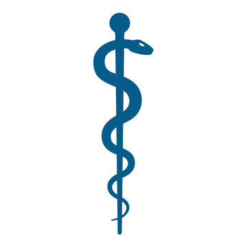 Medical symbol - Staff of Asclepius or Caduceus icon isolated on white background