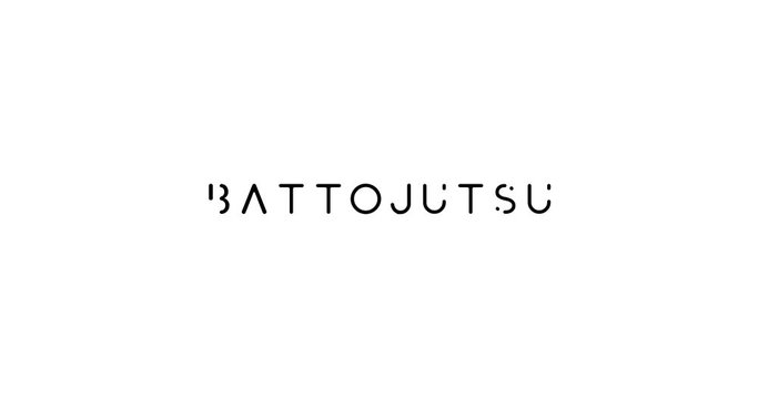 Battojutsu Text Animation -4K Resolution. On White Background