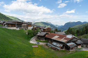 A panoramic view of the Sauris di Sopra valley, Italy