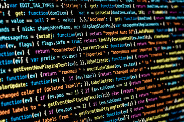 Programming code with black background
