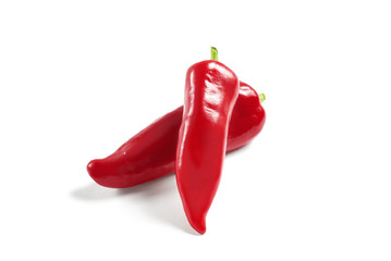 Chili pepper isolated on a white background. Chili hot peppers clipping path mask