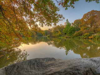 Central Park, New York City at the lake