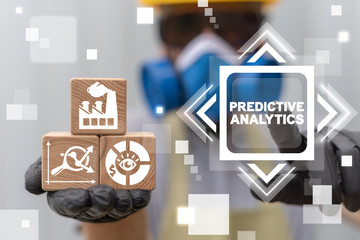 Predictive Analytics Industrial Concept. Industry Data Analysis Performance.