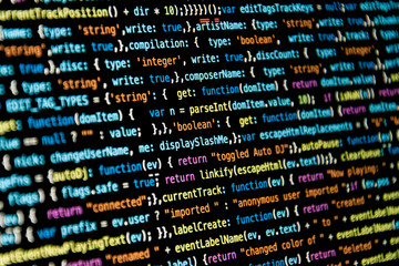 Programming code with black background