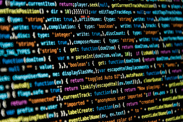 Programming code with black background