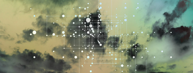 netzwerk linien punkte himmel banner