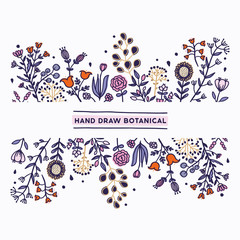 Hand draw botanic, sketch vector.