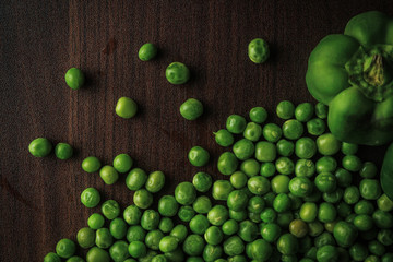 green peas on a white background