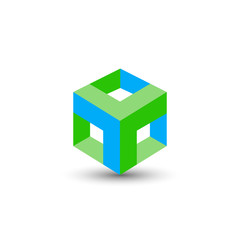 Colored cube shaped icon vector