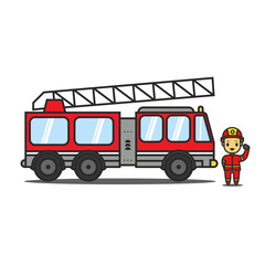 Fire trucks character vector