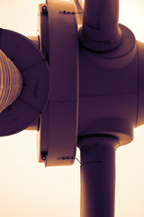 rotor of a wind turbine in evening light