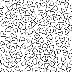 Abstract pattern with heart. Hand drawn watercolor and graphic illustration. Seamless pattern for fabric, paper and other printing and web projects.