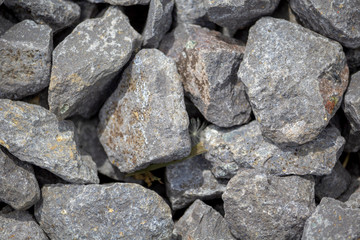 larger lumps of stone, gravel as the foundation of a wind turbine
