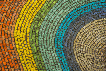 old mosaic colorful wall texture