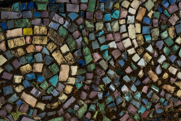 old mosaic colorful wall texture