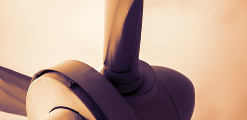 rotor of a wind turbine in evening light