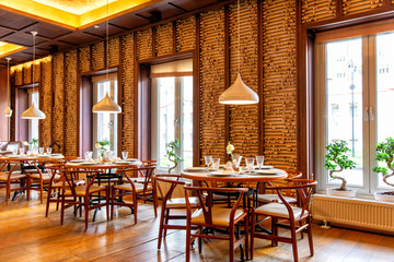 Interior of cozy Chinese restaurant