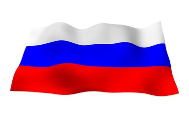 Fototapeta premium Waving flag of the Russian Federation. The National. State symbol of the Russia. 3D illustration