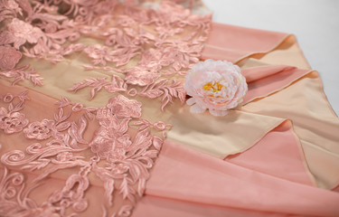 gown embroidery pink