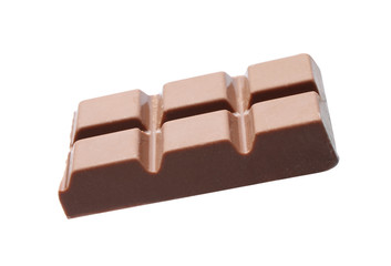 Piece of delicious milk chocolate isolated on white