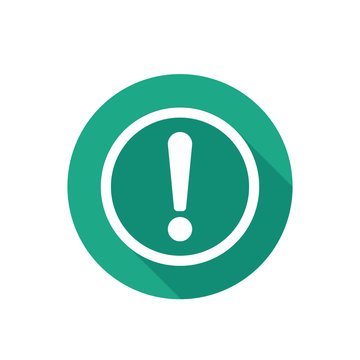 Flat icon warning button vector. For web and application.
