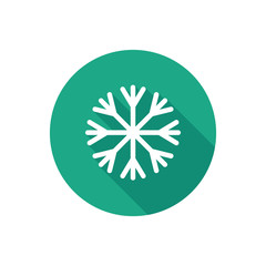 Flat icon snowflake weather button vector. For web and application.