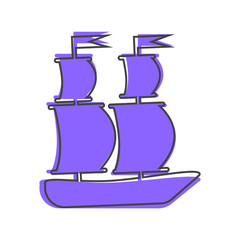 vector illustration of a sailing ship