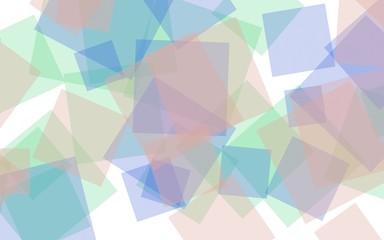 Fototapeta premium Multicolored translucent squares on white background. 3D illustration