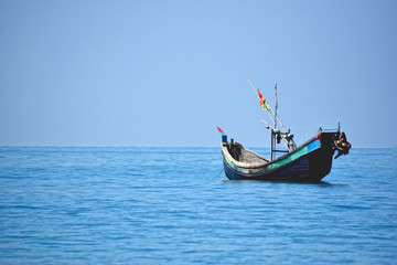 traditional fishing boat in Saint Martin's Island, Bangladesh