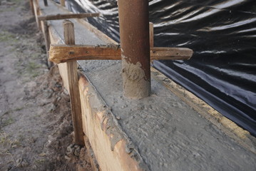 formwork and concrete for the fence