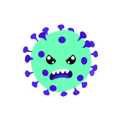 Angry evil bad fly germ virus infection,micro bacteria.Vector modern flat style cartoon character illustration.Isolated on white background.