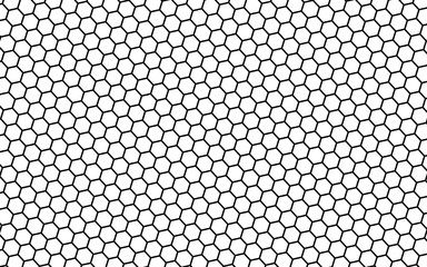 Black honeycomb on a white background. Perspective view on polygon look like honeycomb. Isometric geometry. 3D illustration