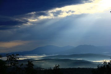 sunrise over the mountains
