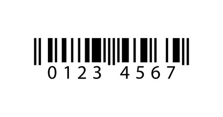 Black bar code on white background, isolated icon. Vector