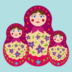 Obraz na płótnie Canvas Vector illustration of matryoshka dolls,graphic element for a banner poster or website.
