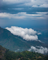 clouds hitting on hill, beautiful landscape view