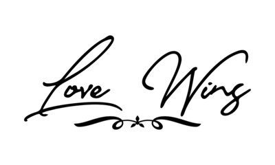 Love Wins Cursive Calligraphy Black Color Text On White Background