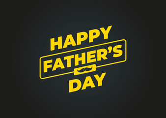 Happy Father s Day. Typography design for greeting cards, web banners. Retro styled calligraphy with blue background and frame. Vector Illustration.