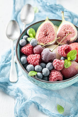 Ice cream sorbet made of berries and fruits