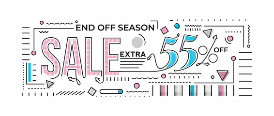 Flash Sale Discount Banner Template Promotion Big sale special offer. end of season special offer banner. vector illustration.