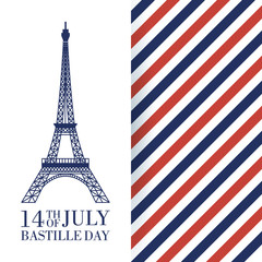bastille day celebration with tower eiffel