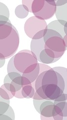 Multicolored translucent circles on a white background. Pink tones. 3D illustration
