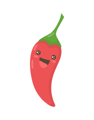 cute cartoon pepper isolated on white, vector illustration