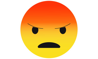 Angry or annoyed emoji face emotional icon vector illustration 