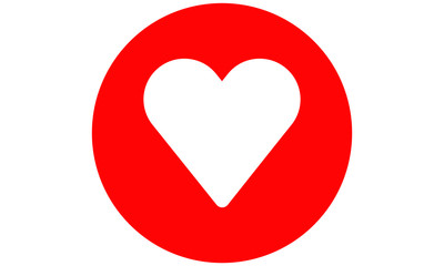 red heart on white background vector Icon 