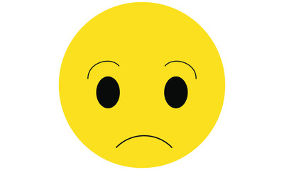 Sad or crying emoji face emotional icon vector illustration 
