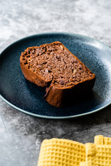 Healthy Organic Homemade Vegan Dessert Mexican Brownie with Kidney Beans. Gluten Free and No Sugar Free.